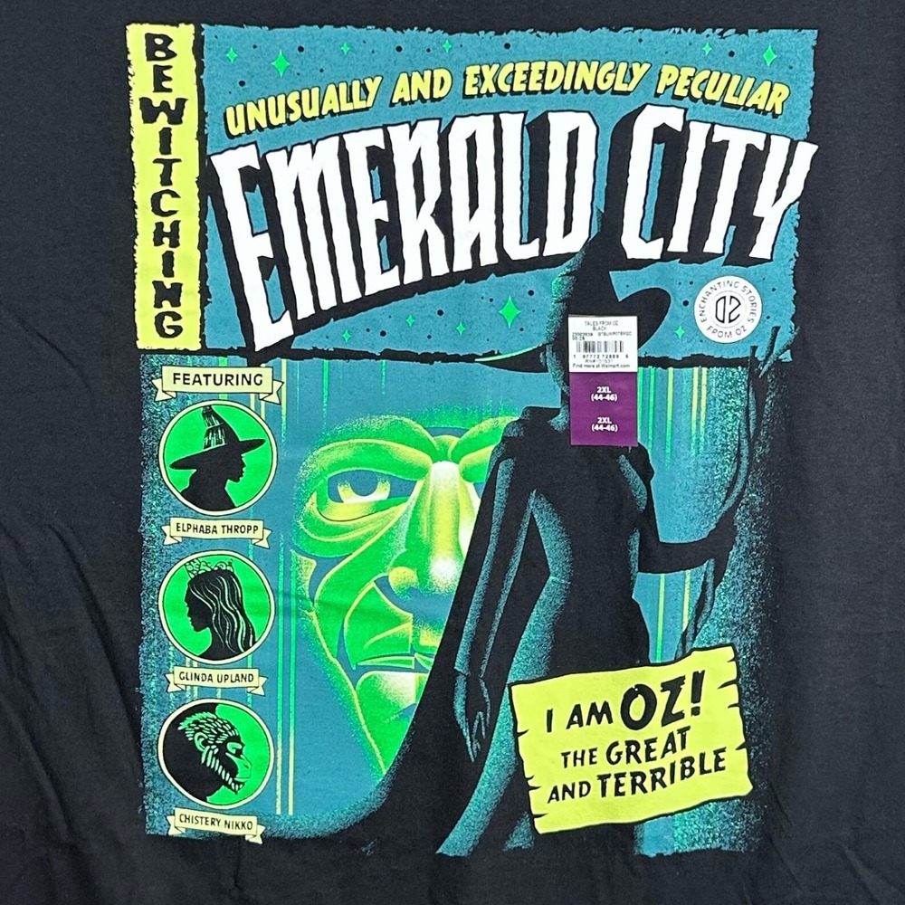 Wicked Emerald City Graphic T-Shirt Men's 2XL Black Tales From‎ Oz Elphaba New